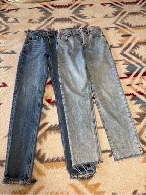 American Eagle Straight Jeans in Dark Blue- size 00 & Old Navy Light Blue-size 0
